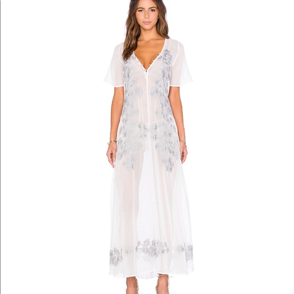For Love and Lemons white sheer Sicily Maxi S - Picture 2 of 5